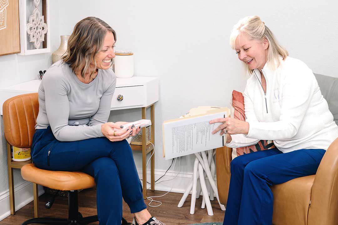 Jennie & another health professional meeting together.