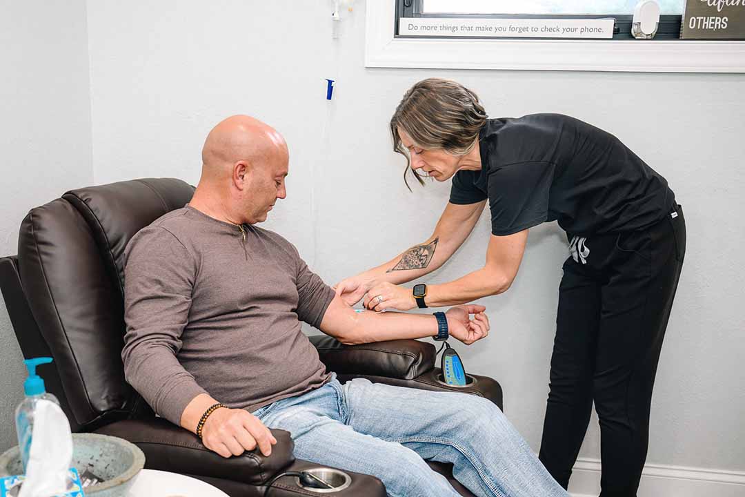 Setting up a client with IV Hydration